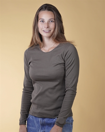 Elsk - Rib Langarmshirt - Mossy Bark